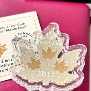 Kanada 2017 20 Dollar Maple Leaf 1oz Proof vergoldet Silbermuenze