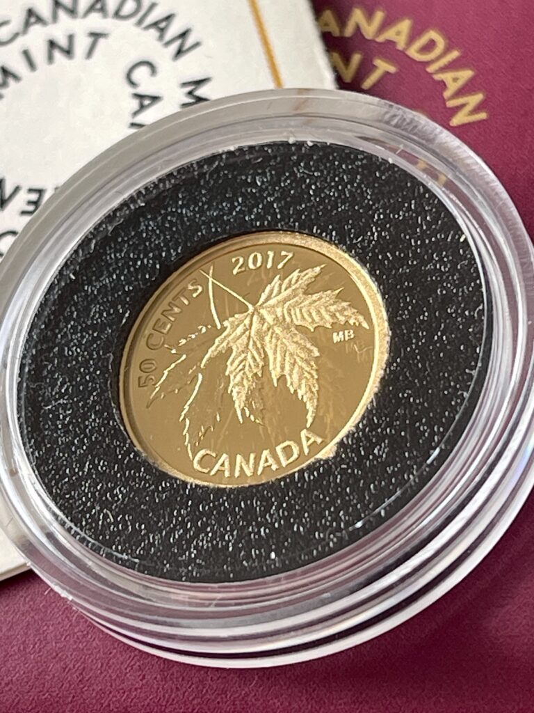 Canada 2017 50 Cent Maple Leaf 1 25 once d'oro Proof