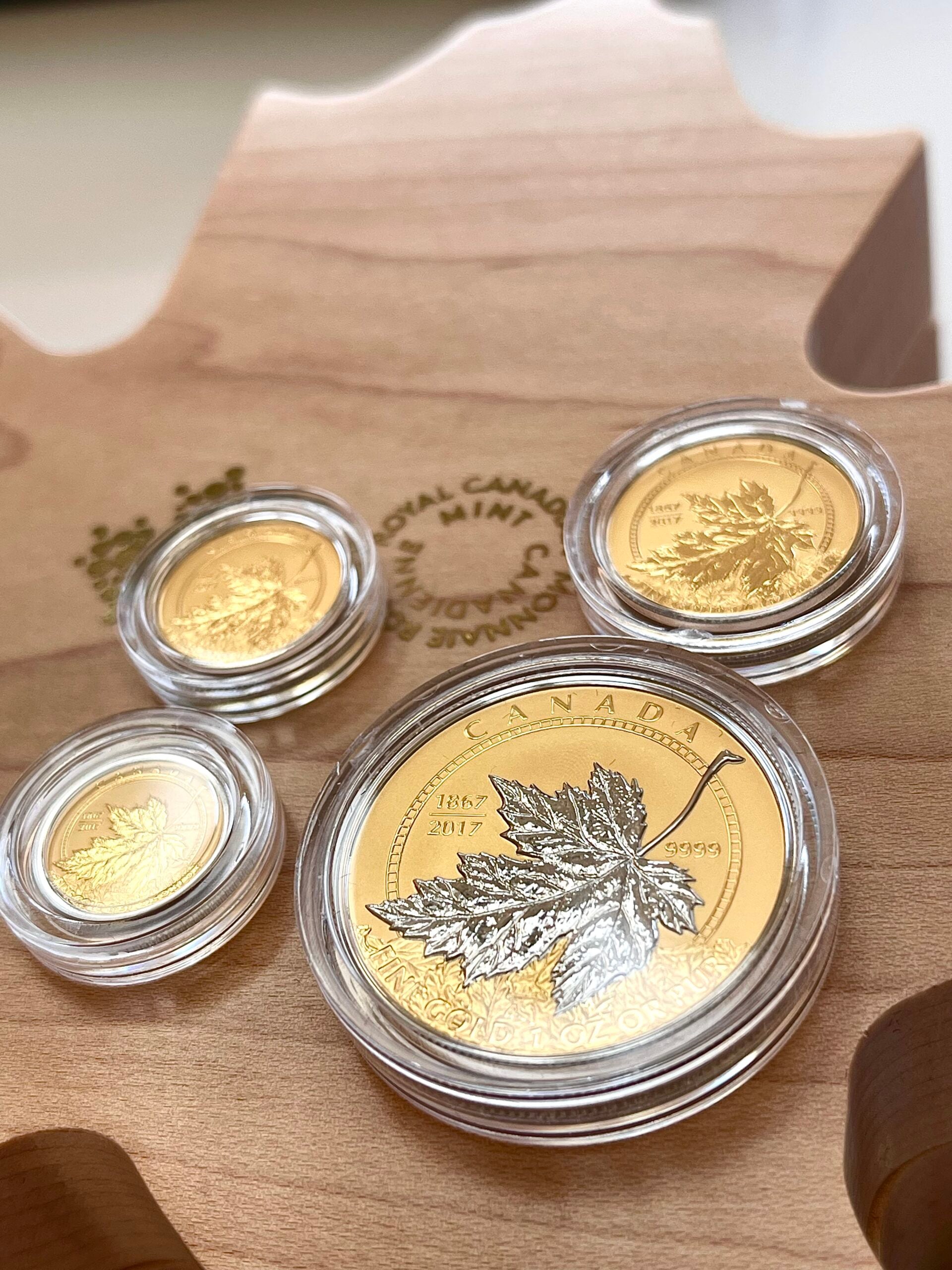 kanada 2017 maple leaf gold fractional 4 muenzen set 3