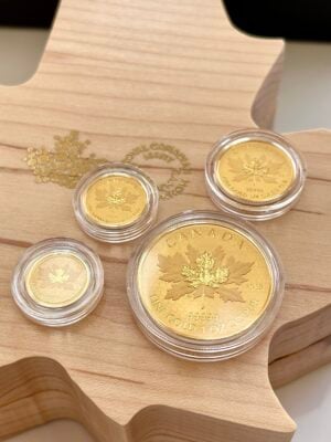 Kanada 2018 Maple Leaf Gold Fractional 4 Muenzen Set Reverse Proof