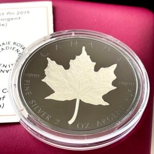 Kanada 2019 10 Dollar Maple Leaf Black 2oz Rhodium Silbermuenze