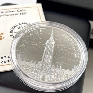 Kanada 2019 20 Dollar Lights of Parliament Hill 1oz Silbermuenze Schwarzlicht