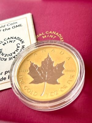 Canada 2019 200 dollars 40e anniversaire Feuille d'érable en or 1 once Pièce d'or inversée de qualité épreuve numismatique