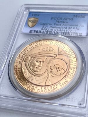 Messico 1961 Medaglia d'oro Yuri Gagarin PCGS SP65