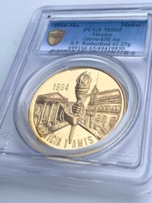 Mexico 1964 Return of Chamizal Gold Medal PCGS MS65