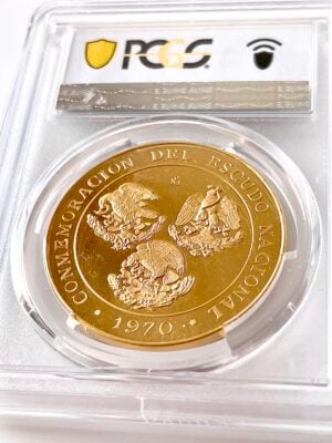 墨西哥-1970-国家-印章-金质-PCGS-sp66_2 墨西哥 1970 年国家印章金质奖章 PCGS SP66