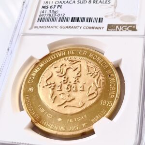 Mexiko 1975 Goldmedaille der Numismatischen Gesellschaft Mexikos NGC MS67 Prooflike