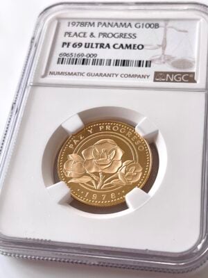 Panamá 1978 Paloma Orquídea 100 Balboas NGC PF69 Ultra Cameo