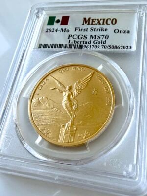 México 2024 Libertad 1oz de oro a prueba de primer golpe PCGS PR70 DCAM COA023