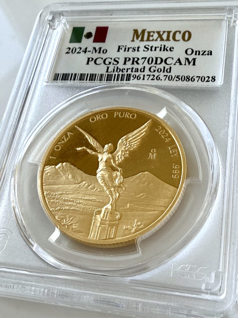 Mexico 2024 Libertad 1oz Proof Gold First Strike PCGS PR70 DCAM COA028