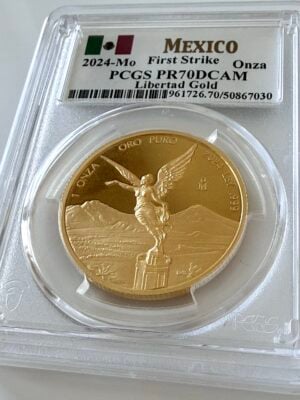 墨西哥 2024 Libertad 1 盎司精制金 First Strike PCGS PR70 DCAM COA030