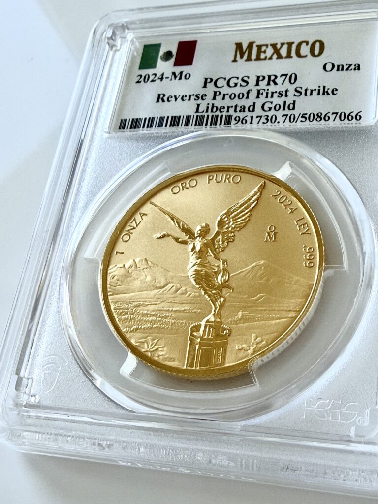Mexico 2024 Libertad 1oz Reverse Proof Gold First Strike PCGS PR70 COA66