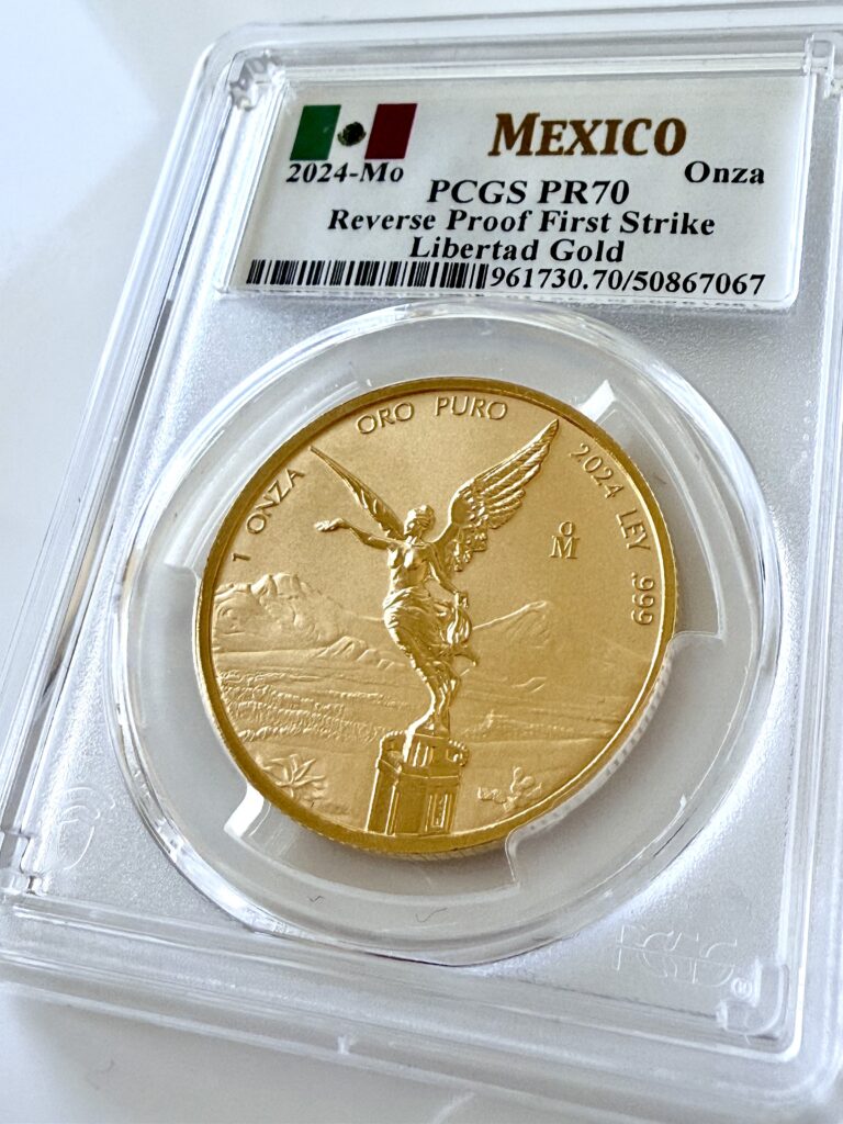 Mexico 2024 Libertad 1oz Reverse Proof Gold First Strike PCGS PR70 COA67