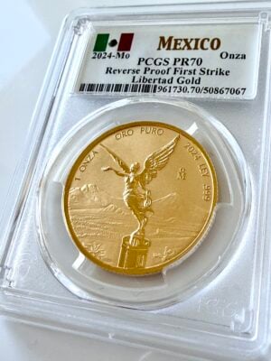 墨西哥 2024 Libertad 1 盎司反向精制金 First Strike PCGS PR70 COA67
