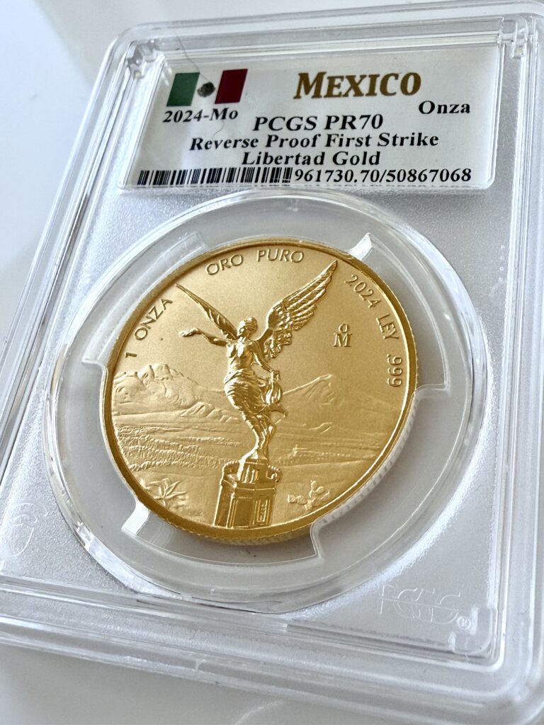 Mexico 2024 Libertad 1oz Reverse Proof Gold First Strike PCGS PR70 COA68
