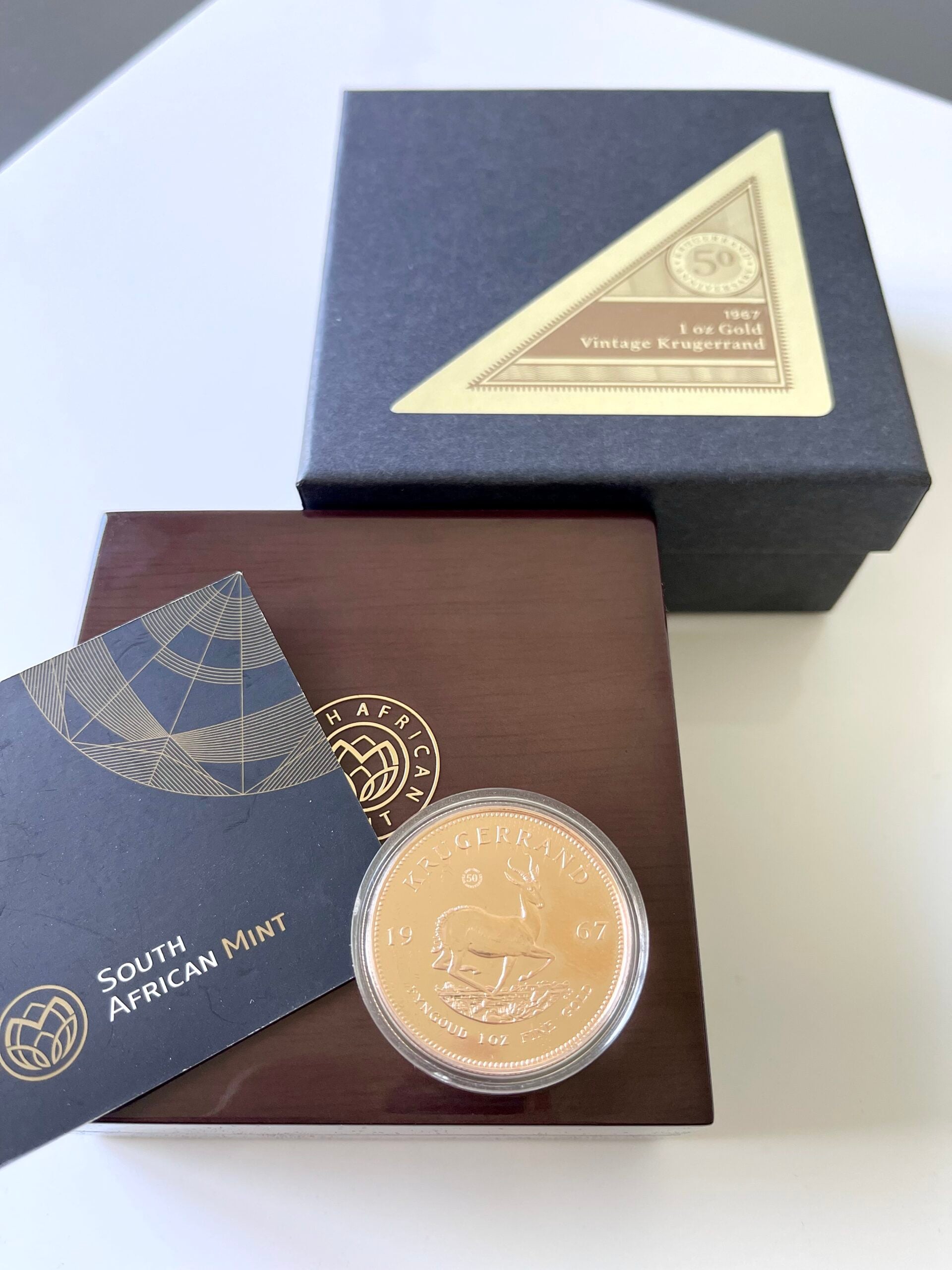 South Africa 1967 Vintage Kruegerrand 2017 1oz Proof Case Gold