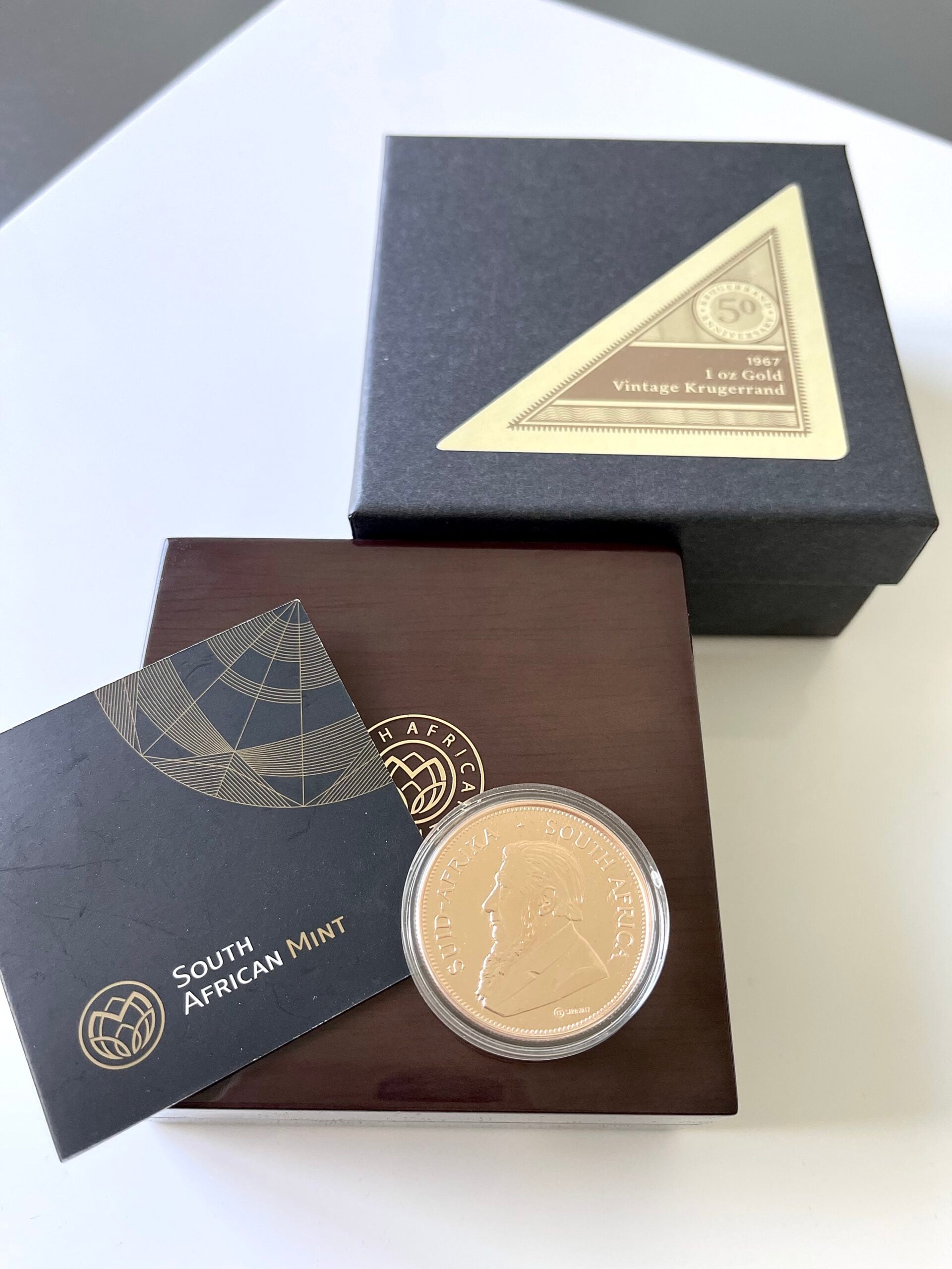 South Africa 1967 Vintage Kruegerrand 2017 1oz Proof Case Gold