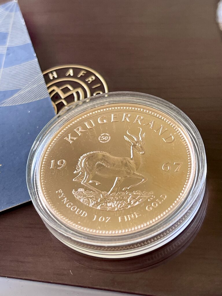 Kruegerrand vintage del Sud Africa del 1967, 2017, cassa in oro da 1 oz