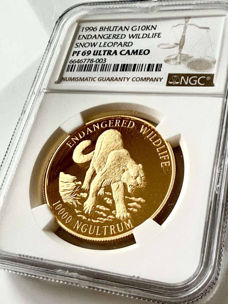 Bhutan 10000 Ngultrum 1996 Schneeleopard NGC PF69 Ultra Cameo