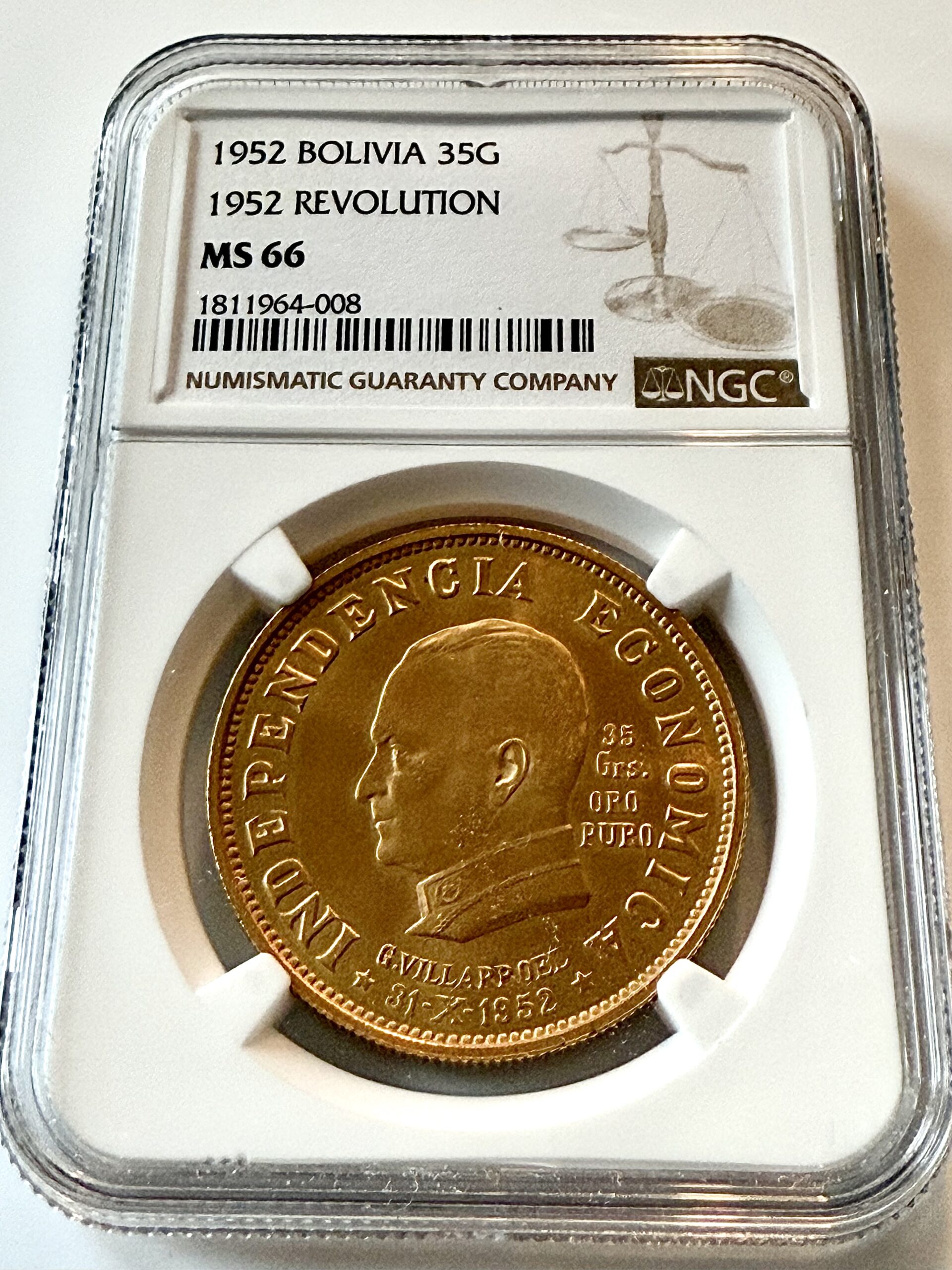 bolivia-1952-35-gramos-ngc-ms66_2 Bolivia 1952 35 Gramos NGC MS66