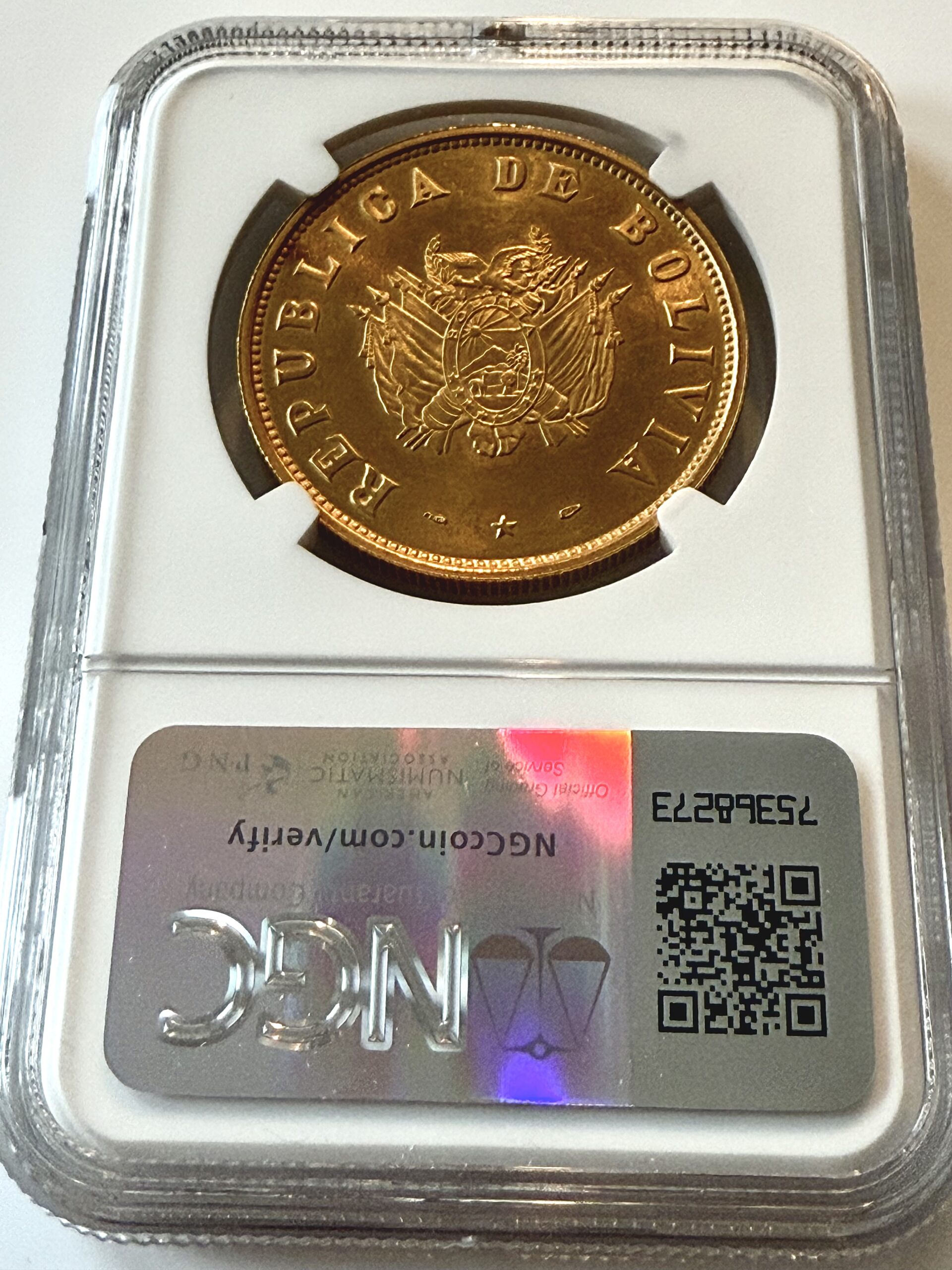 bolivia-1952-35-gramos-ngc-ms66_4 Bolivia 1952 35 Gramos NGC MS66