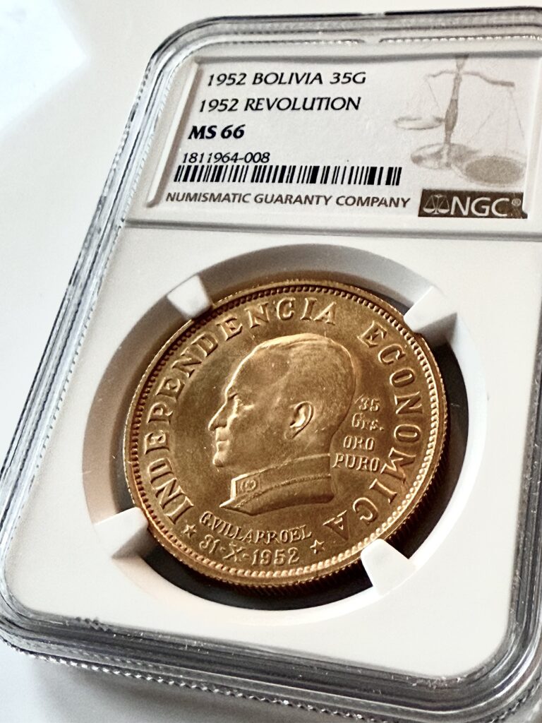 Bolivia 1952 35 Gramos NGC MS66