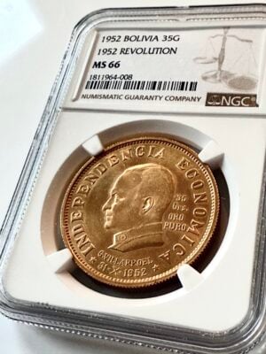 玻利维亚 1952 年 35 克拉莫斯 NGC MS66