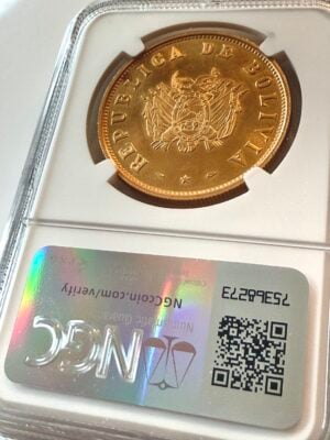 玻利维亚-1952-35-gramos-NGC-ms66_6 玻利维亚 1952 年 35 克拉莫斯 NGC MS66