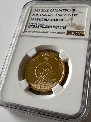 佛得角 - 1985 - 10 埃斯库多 - 独立十周年纪念 - NGC PF68 UCAM