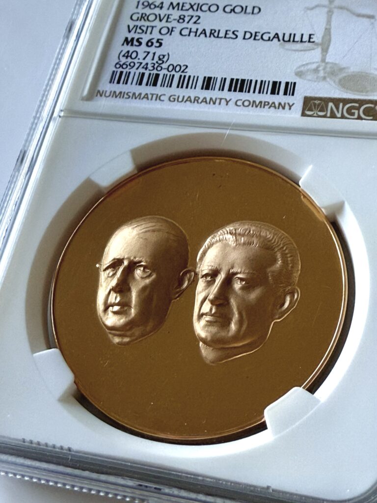 Messico 1964 Visita Charles Degaulle NGC MS65