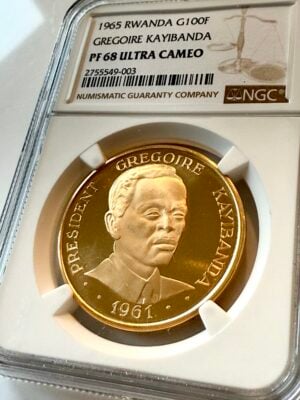 卢旺达 1965 年总统格雷瓜尔·卡伊班达独立四周年纪念日,NGC PF68,UCAM