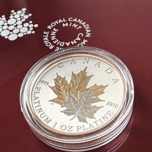 Canadá 2018 300 Cad Maple Leaf Forever Platinum 1oz Caja COA
