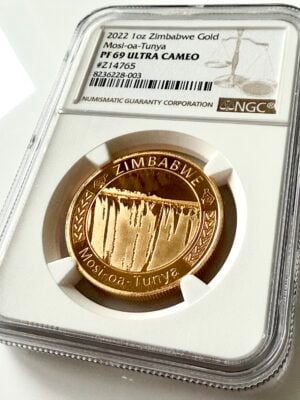 Simbabwe 2022 1oz Viktoria Wasserfaelle NGC PF69 UCAM