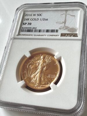 美国 2016 年行走自由女神半年纪念半美元金币 NGC SP70
