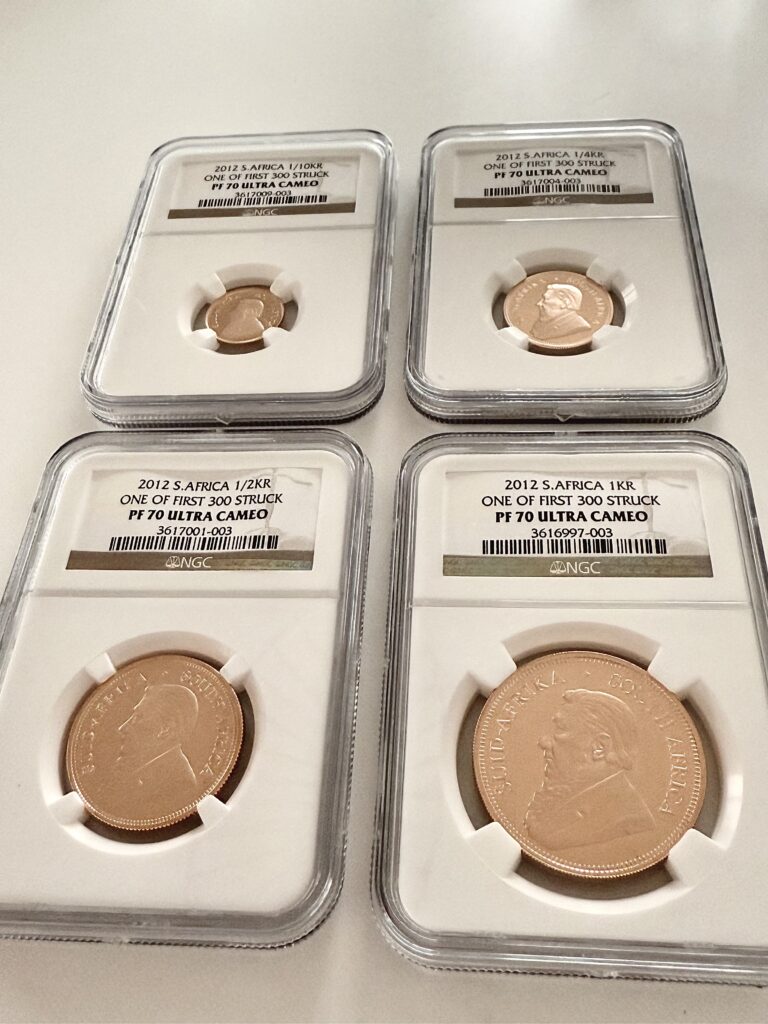 Kruegerrand 2012 Set 4 monete d'oro Proof NGC PF70 UCAM