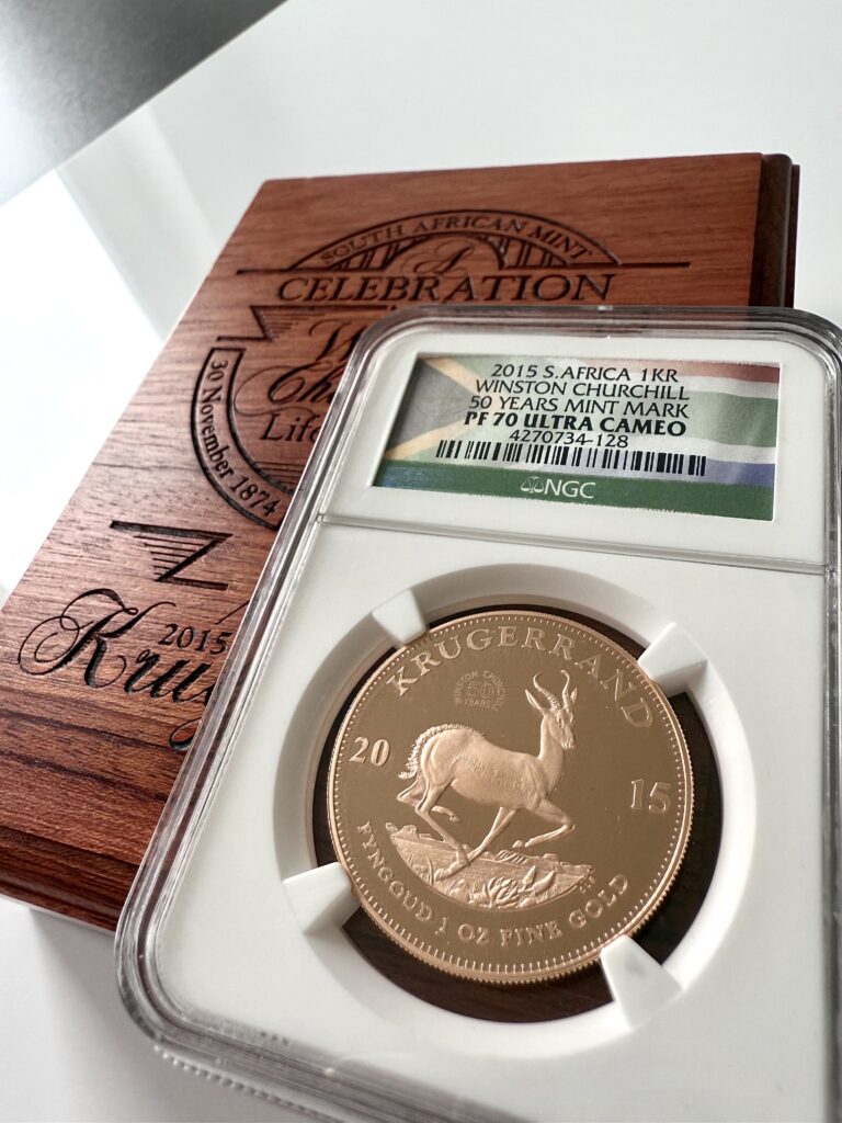Kruegerrand 2015 Winston Churchill 1 oz Proof Oro NGC PF70 UCAM