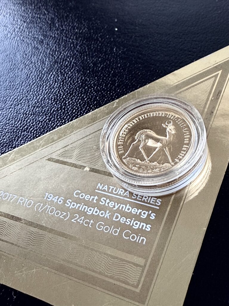 Natura 2017 Springbock 1-10oz Proof Gold Box