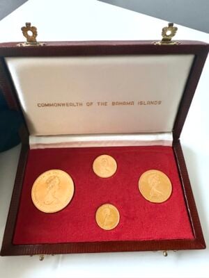 巴哈马1971美元4金币精set_2 巴哈马1971年4美元金币精制套装