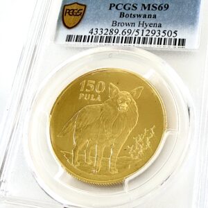Botswana 1978 150 pula marrone iene oro pcgs ms69