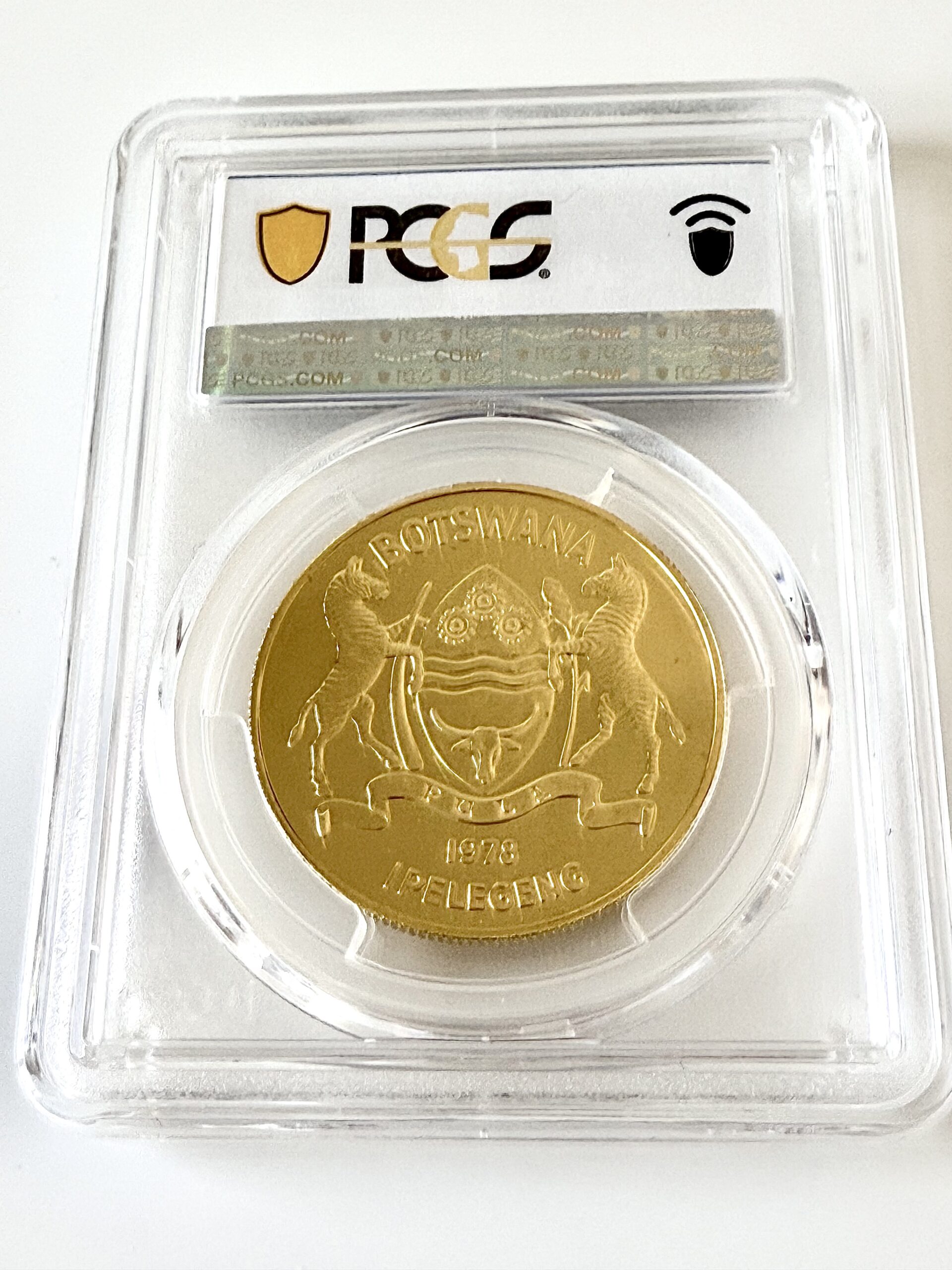 botswana-1978-150-pula-hiena-marron-dorada-pcgs-ms69_3 Botswana 1978 150 pula hiena parda dorada pcgs ms69