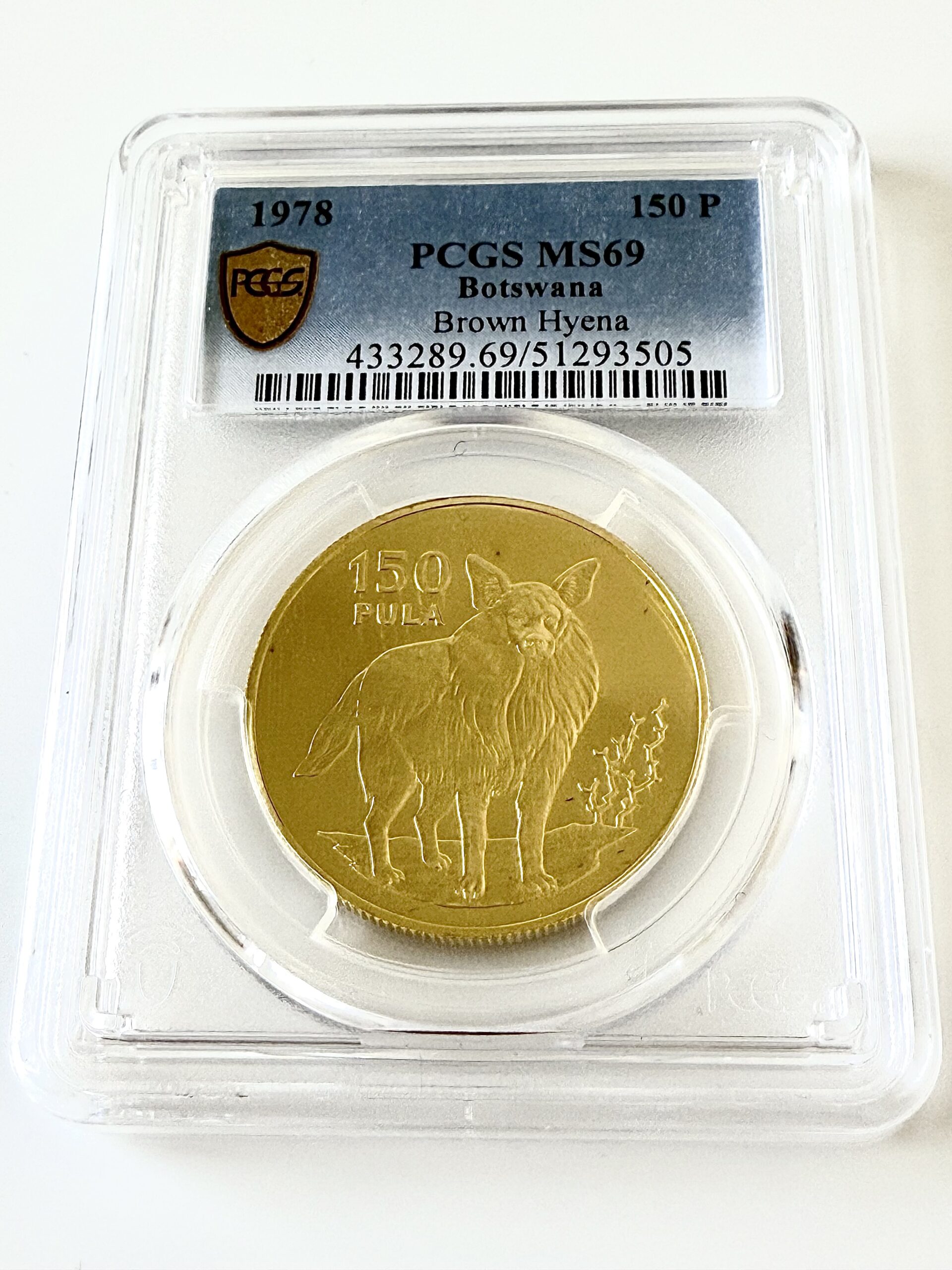 botswana-1978-150-pula-hiena-marron-dorada-pcgs-ms69_4 Botswana 1978 150 pula hiena parda dorada pcgs ms69