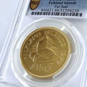 Îles Malouines 1979 150 livres pour l'or de phoque PCG MS66