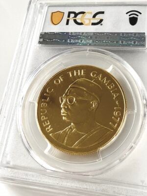 冈比亚-1977-500-dalasis-sitatunga-pcgs-ms66_2 冈比亚 1977 500 Dalasis Sitatunga PCGS MS66