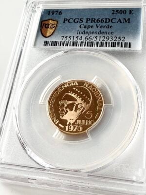 Kapverden 1976 2500 Escudos Unabhaengigkeit pcgs pr66 dcam