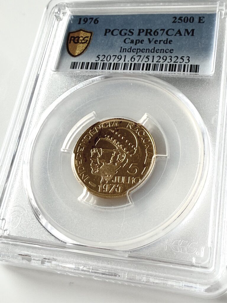 佛得角 1976 2500 埃斯库多斯独立 pcgs pr67 cam