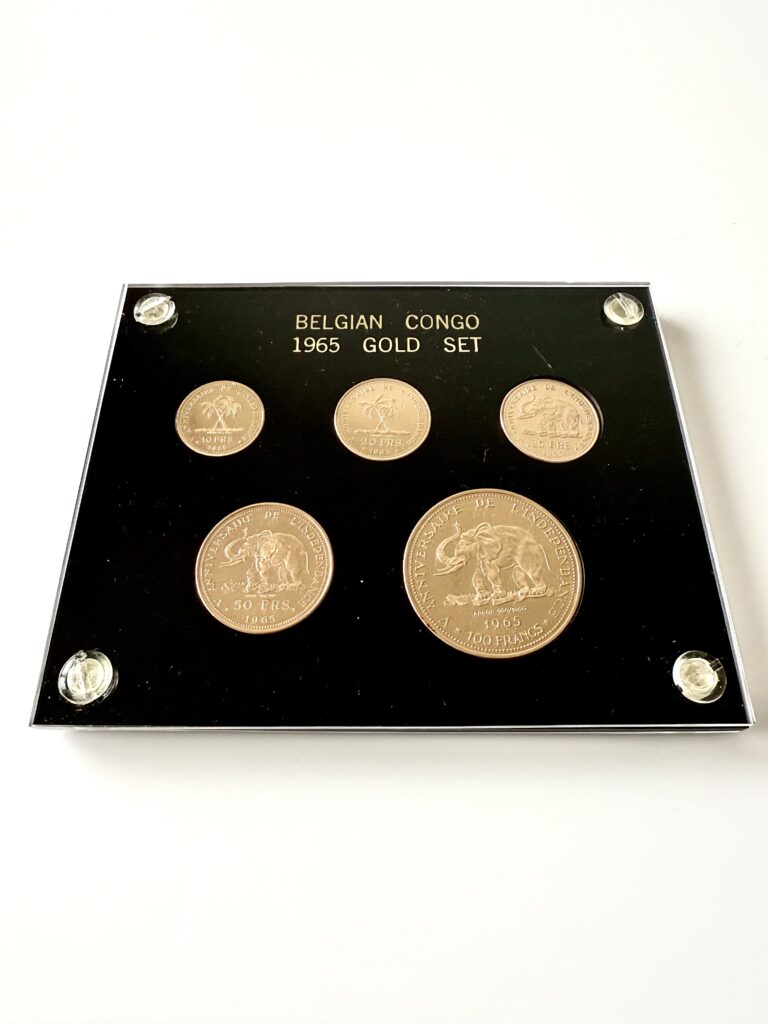 Kongo 1965 5 Jahrestag der Unabhaengigkeit 5 Proof Gold Komplett Set