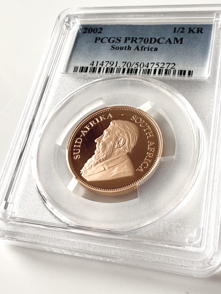 Kruegerrand 2002 1-2 oz Oro Proof PCGS PR70 DCAM