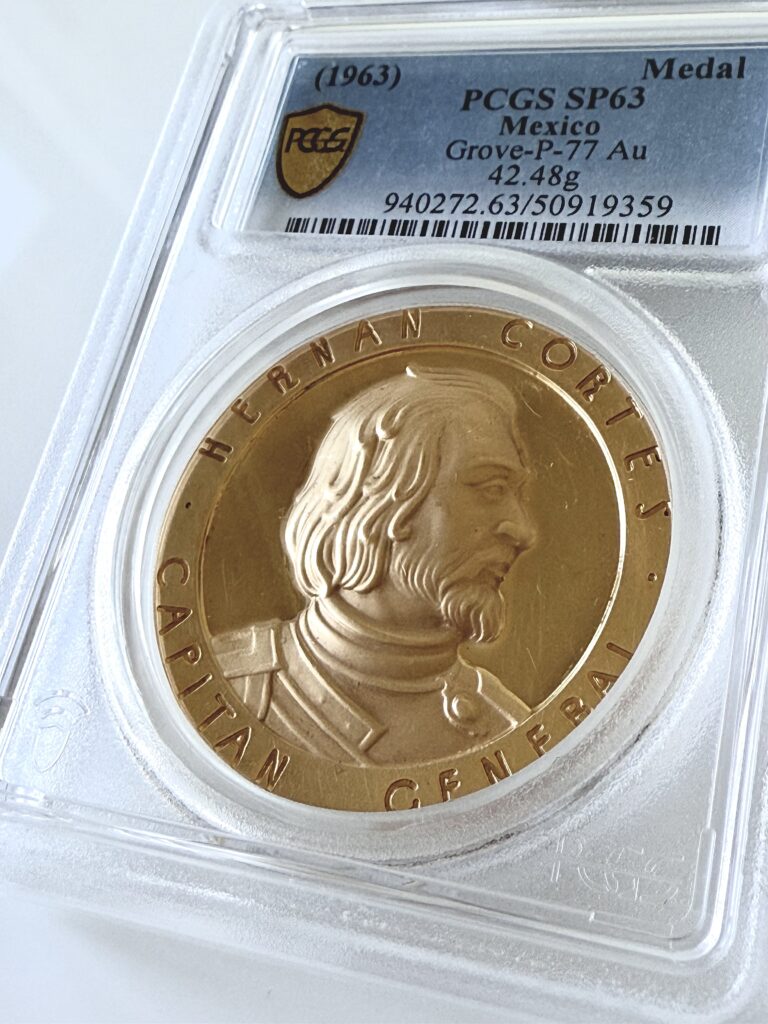 Mexico 1963 Hernan Cortes Cuauhtemoc PCGS SP63