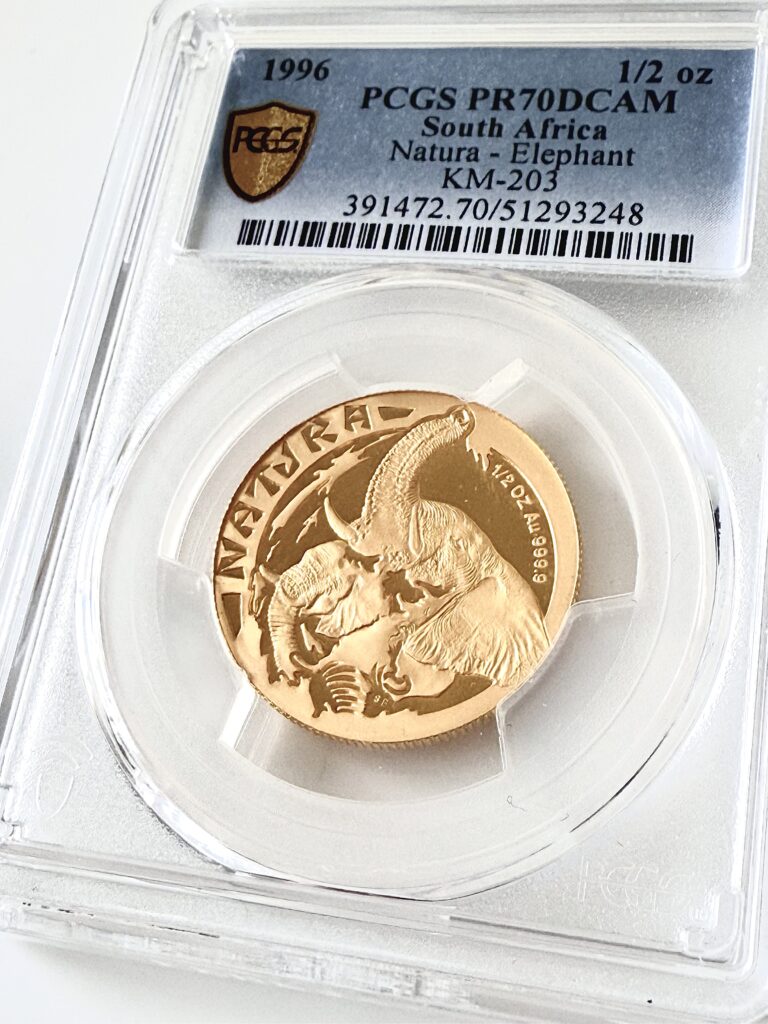 Natura elephant 1996 1-2oz proof pcgs pr70 dcam