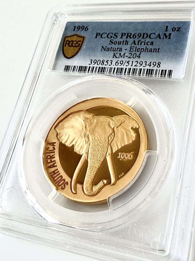 Natura elephant 1996 1oz proof pcgs pr69 dcam